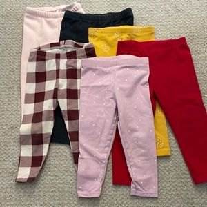 EUC lot of 6 Cat & Jack leggings - 18M